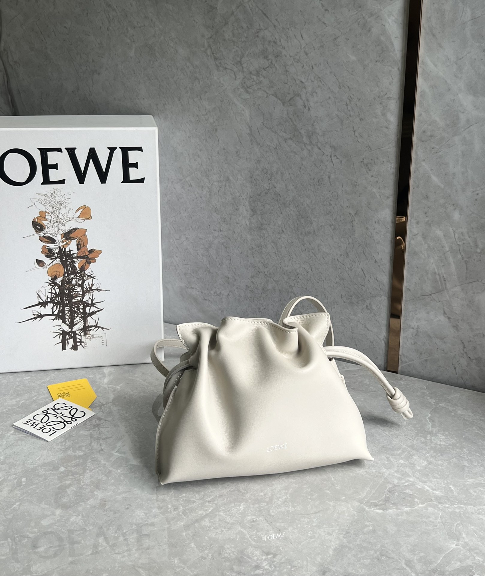 Loewe Mini Flamenco clutch in nappa calfskin Sea Salt